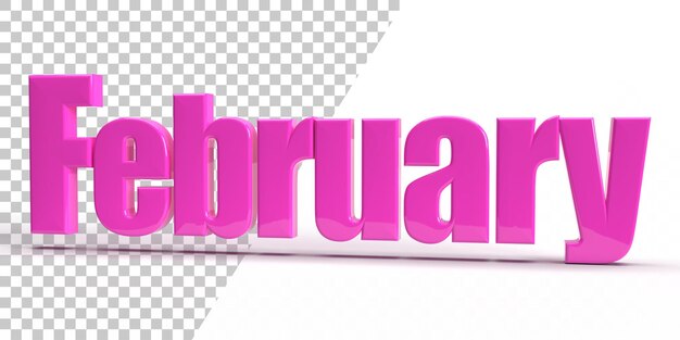 Il mese di febbraio 3d rendering calendario concetto illustrazione di alta qualità