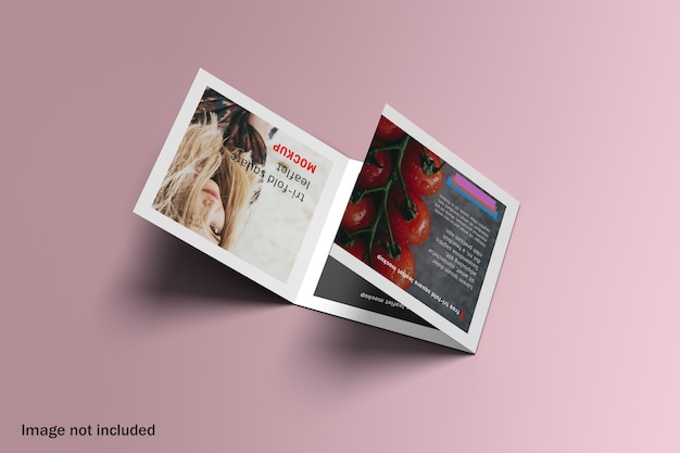 Il miglior mockup di brochure a tre ante quadrato leggero