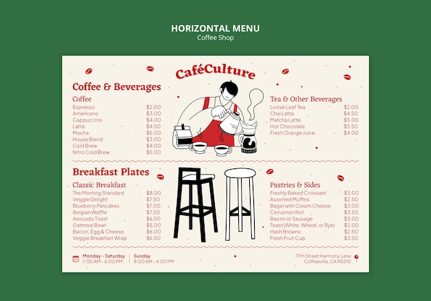 Il modello della caffetteria deliziosa