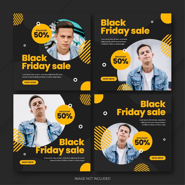 Il modello di bundle post Instagram della campagna del Black Friday