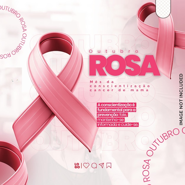 Il modello di flyer di instagram di Psd Outubro Rosa