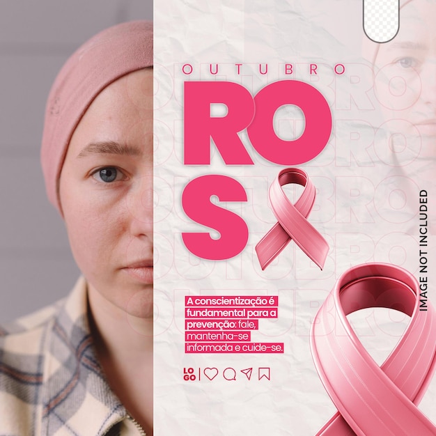 Il modello di flyer di instagram di Psd Outubro Rosa