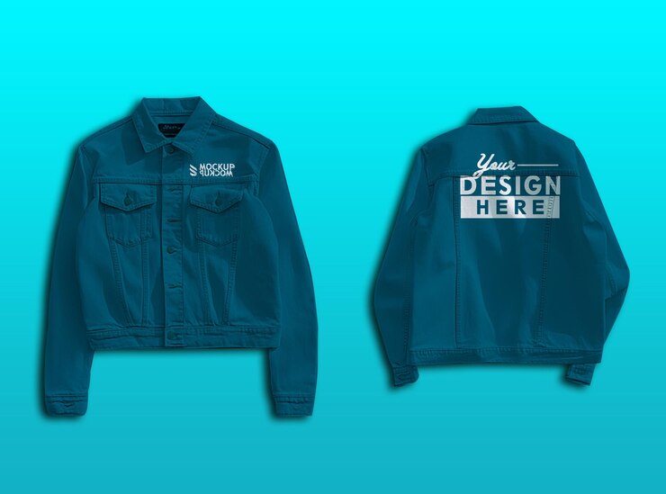 Il modello di giacca jeans maschile può essere cambiato colore e design realistico