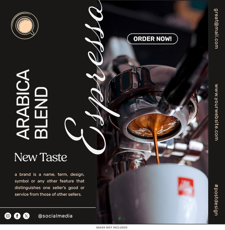 PSD il modello di post di instagram di coffee shop psd design
