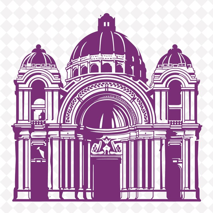 PSD il palazzo delle belle arti con litografia icon building depict creative mexico symbol vector design