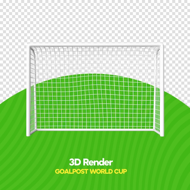 Il palo di calcio di calcio in 3d rende realistico per la composizione
