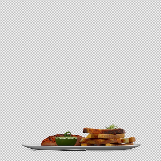 il piatto da pranzo 3D render