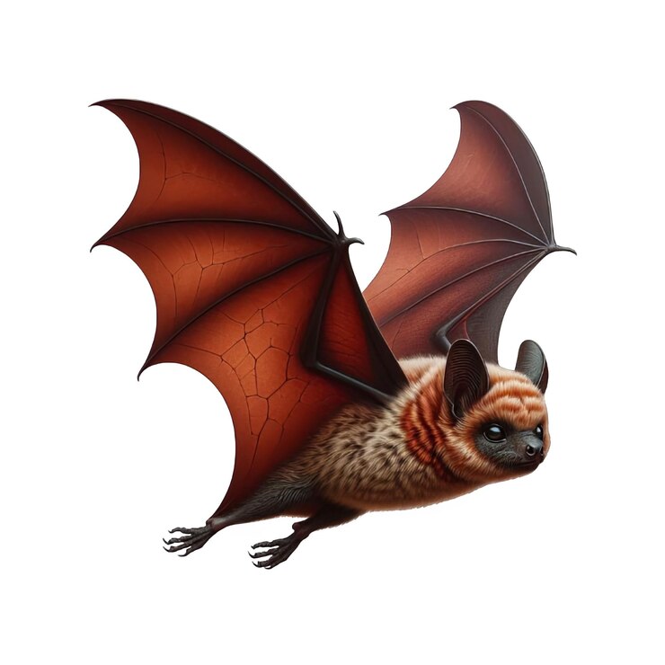 PSD il pipistrello aba roundleaf isolato su uno sfondo trasparente