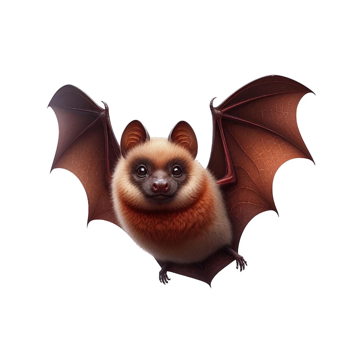 PSD il pipistrello aba roundleaf isolato su uno sfondo trasparente
