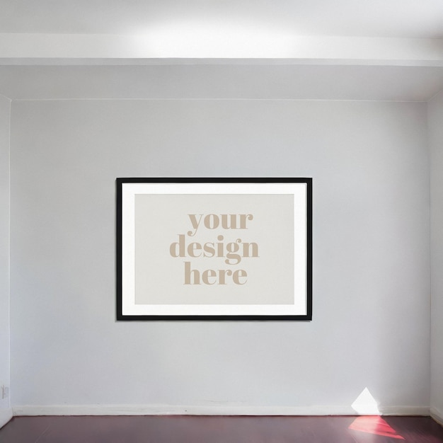 Il poster incorniciato rappresenta l'illustrazione in un interno con un'esposizione d'arte contemporanea