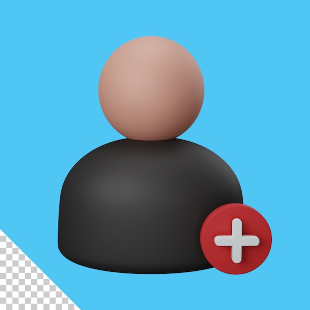 Il rendering 3d aggiunge l'utente isolato utile per le app dell'interfaccia utente e l'illustrazione del web design