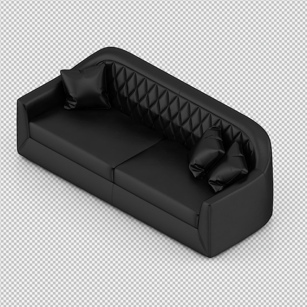 Il rendering isometrico 3D del sofà rende