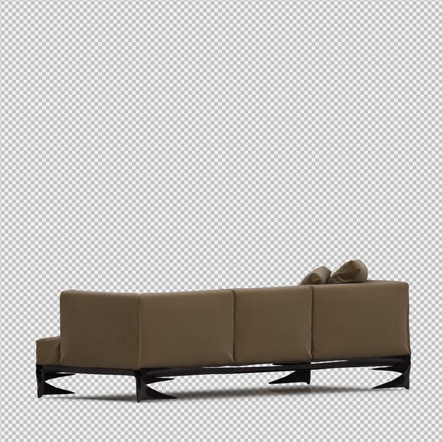 Il rendering isometrico 3D del sofà rende