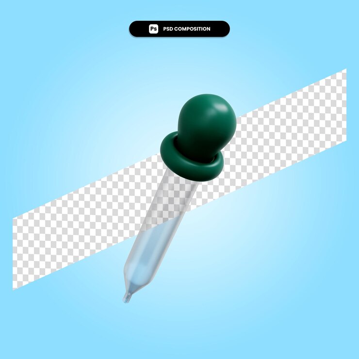 PSD il selettore di colore 3d rende l'illustrazione isolata