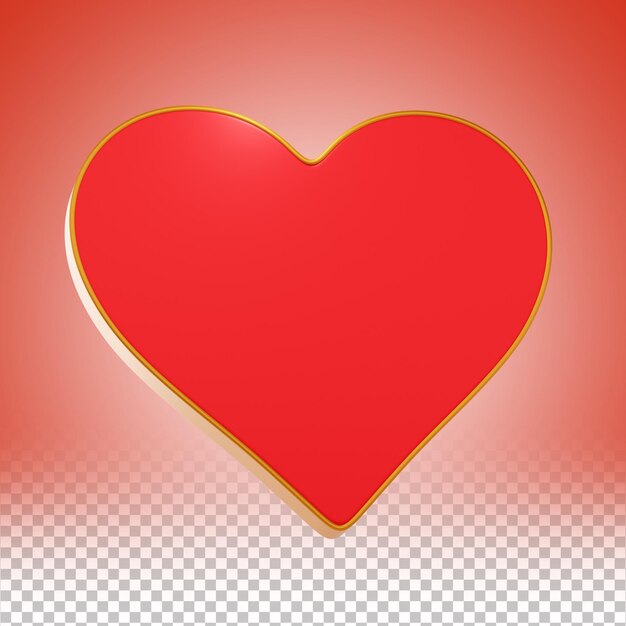 Il simbolo della carta, l'icona del cuore e l'illustrazione 3D