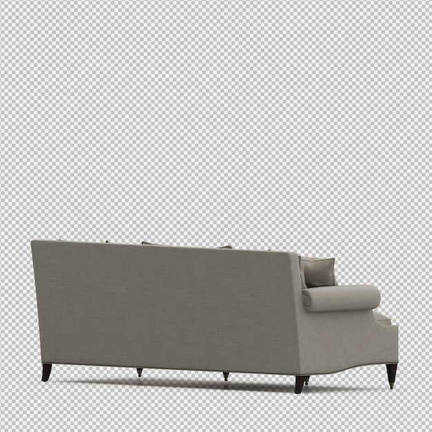 Il sofà isometrico 3D isolato rende