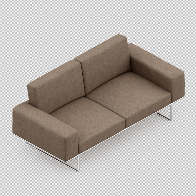 Il sofà isometrico 3D rende