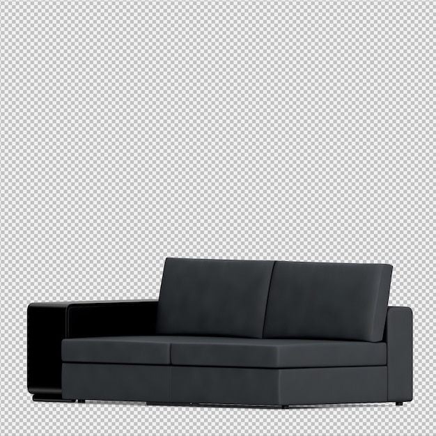Il sofà isometrico 3D rende