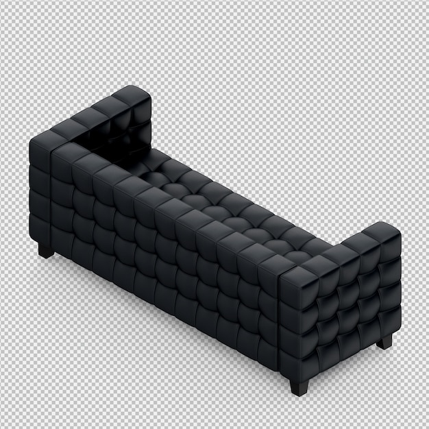 Il sofà isometrico 3D rende