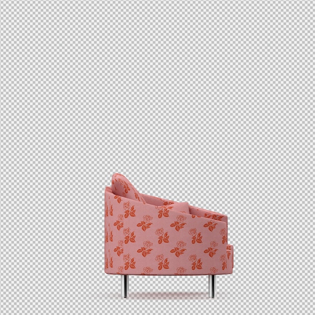 Il sofà isometrico 3D rende
