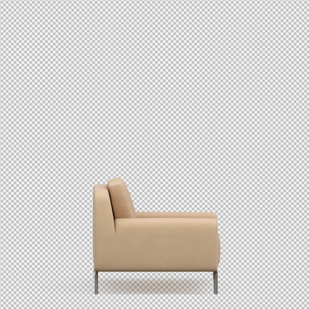 Il sofà isometrico 3D rende