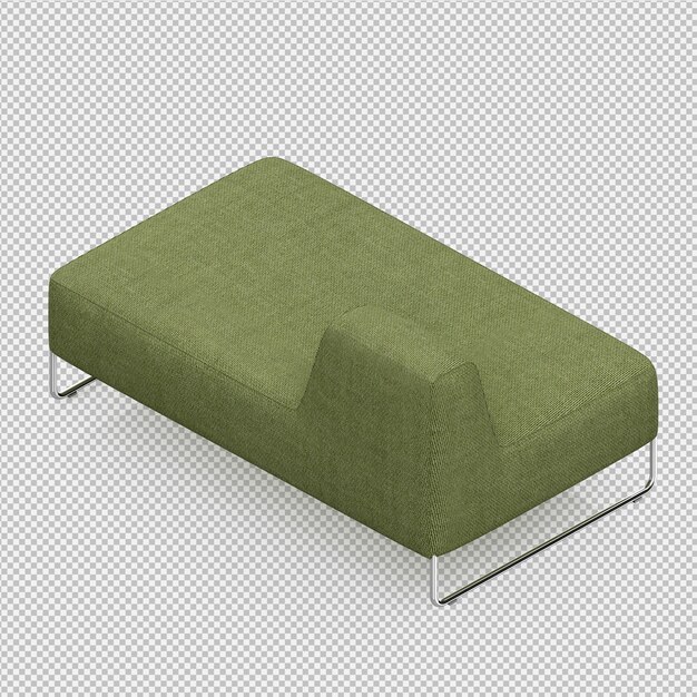 Il sofà isometrico 3D rende