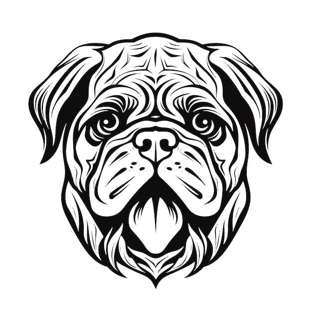 Il vector del pug carino