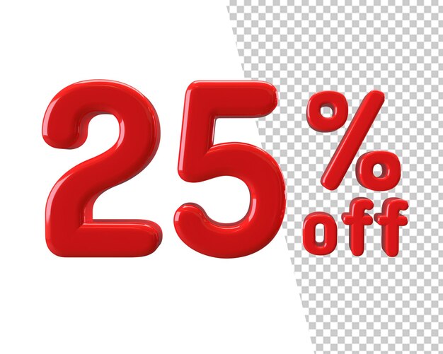 il venticinque percento offre testo 3d