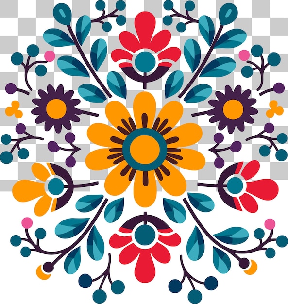Il vivace disegno floreale messicano