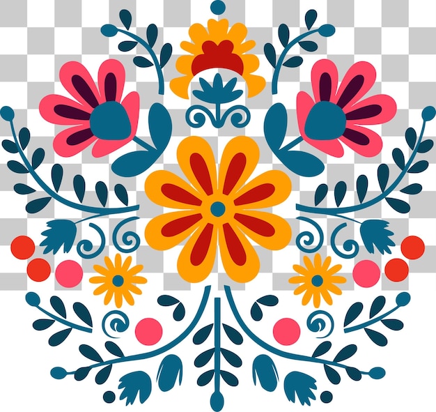 Il vivace disegno floreale messicano