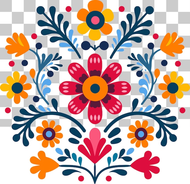 Il vivace disegno floreale messicano