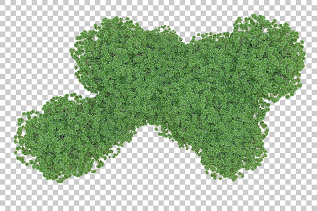 PSD Île de feuillage isolée sur fond blanc illustration du rendu 3d