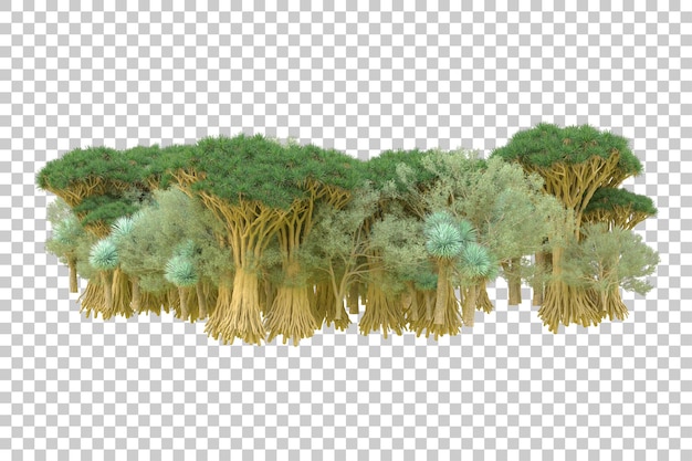 Île de feuillage isolée sur fond blanc illustration du rendu 3d