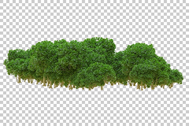 Île de feuillage isolée sur fond blanc illustration du rendu 3d