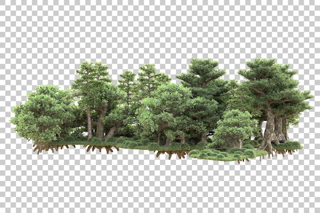 Île de feuillage isolée sur fond transparent illustration du rendu 3d