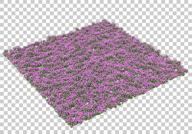 Ilha de flores na ilustração de renderização 3d de fundo transparente