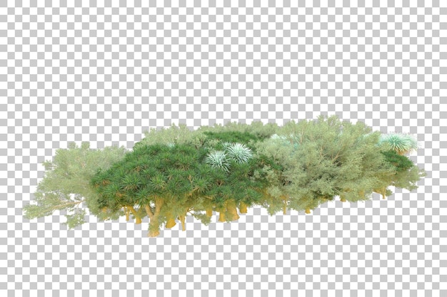 PSD ilha de folhagem isolada em fundo branco ilustração de renderização 3d