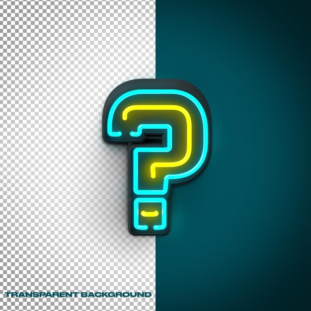 Illuminated 3D Neon Question Mark