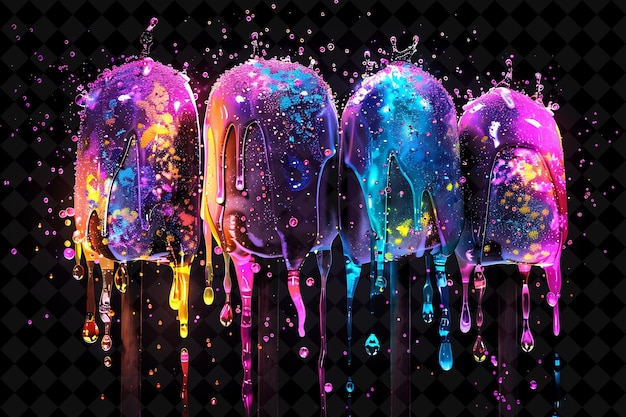 Illuminated chocolate covered marshmallow pops formed with f neon color alimentos bebidas colección y2k