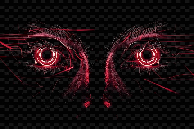 PSD illuminated neon eyes staring glitched eye texture material y2k texture shape arte de decoração de fundo