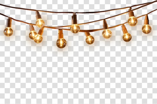 Illuminazione a lampadina di lampadario a corda PNG