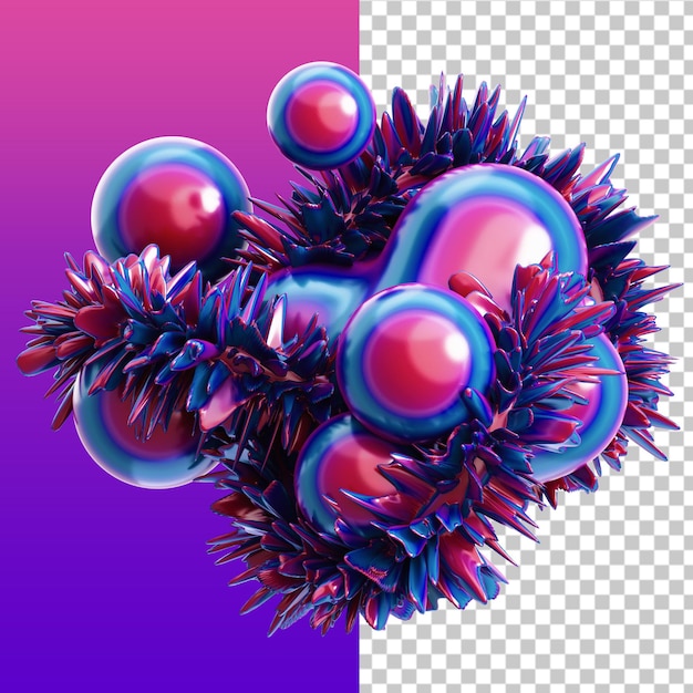 PSD illustration 3d abstraite de balle cassée