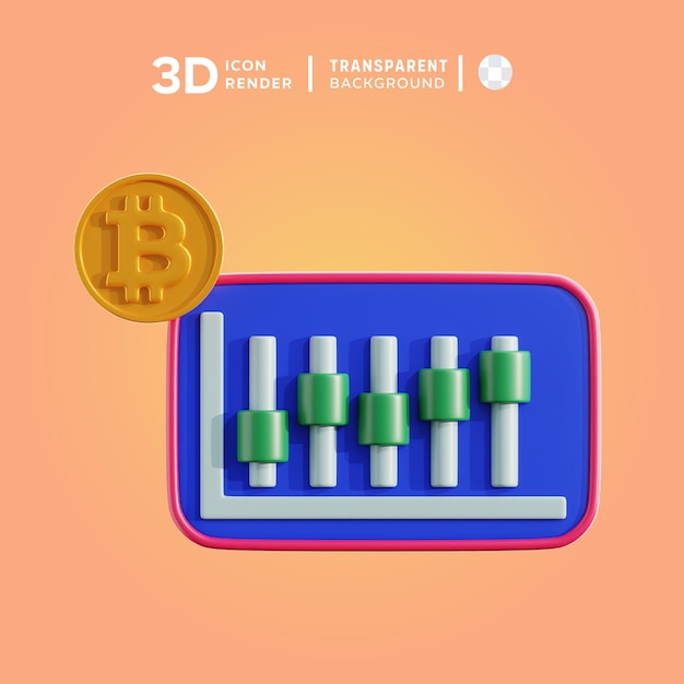 PSD l'illustration 3d des actions cryptographiques psd