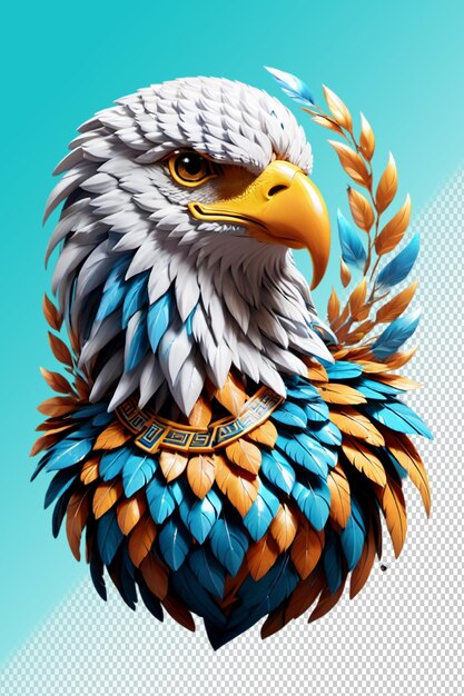 PSD illustration 3d de l'aigle isolé sur un fond transparent