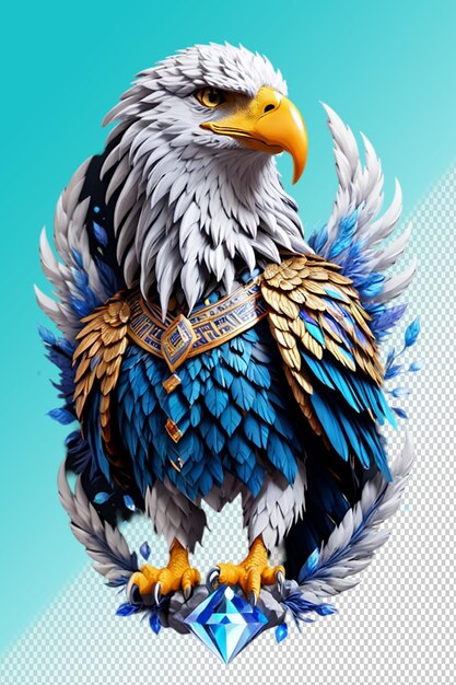 PSD illustration 3d de l'aigle isolé sur un fond transparent