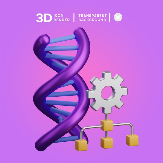 PSD illustration 3d de l'algorithme génétique psd