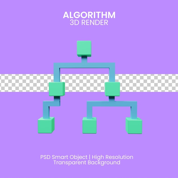 PSD illustration 3d de l'algorithme