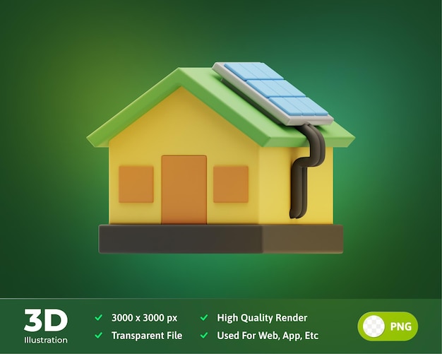 Illustration 3d De L'alimentation Du Panneau Solaire