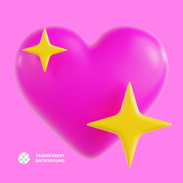 Illustration 3D L'amour est brillant