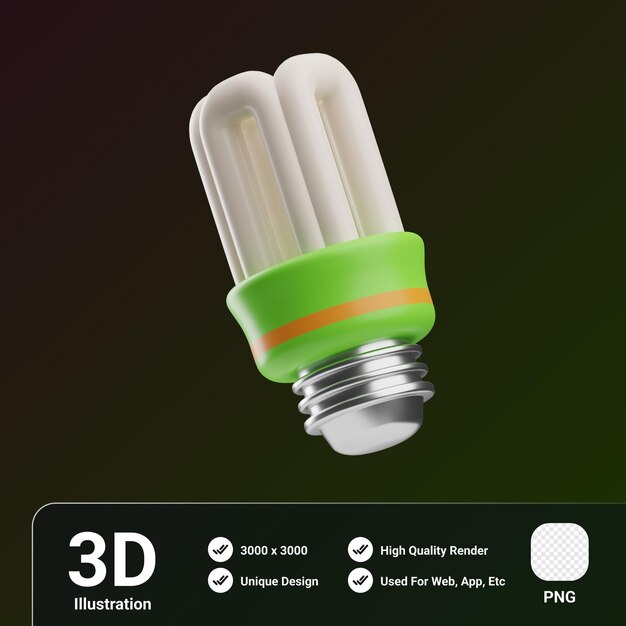 PSD illustration 3d d'ampoule d'objet d'outils électriques